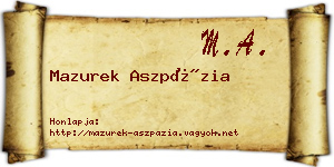 Mazurek Aszpázia névjegykártya